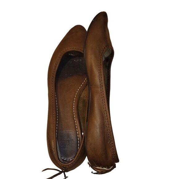 Frye Company Regina Ballet Flats Women Sz 6 M Brown Leather Designer - Picture 6 of 9